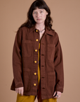 Ripstop Field Coat in Fudgesicle Brown on Alex