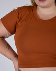 Cropped Baby Tee - Burnt Terracotta