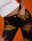 Paintstamped Work Pants in Explosion front close up on Kandia