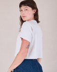 Cropped Burly Tee in Vintage Tee White side view on Alex