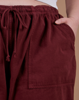 Drop Pocket Cargo Pants - Red Wine