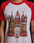 Short Sleeve Raglan Tee in Gates of Hell close up