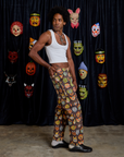 Work Pants in Halloween Masks side view on Jerrod