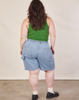 Carpenter Shorts in Light Wash back view on Ashley
