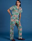 Angled front view of Quilt Print Jumpsuit on Anthony