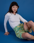 Longline Work Shorts - Spring Quilt Print