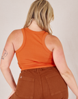 Racerback Tank in Sunset Orange back view on Lish