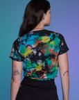 Classic Tee in Rainbow Magic Waters back view on Alex