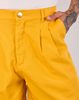 Trouser Shorts - Mustard Yellow