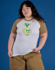 Ashley is 5’7” and wearing XL Produce Raglan Tee in Onion