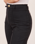 Side close up of Western Pants in Basic Black worn by Soraya