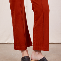 Pant leg close up of Western Pants in Paprika worn by Alex