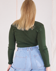 Wrap Top in Swamp Green back view on Lish