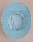 Wide Brim Denim Bucket Hat in Baby Blue exterior view
