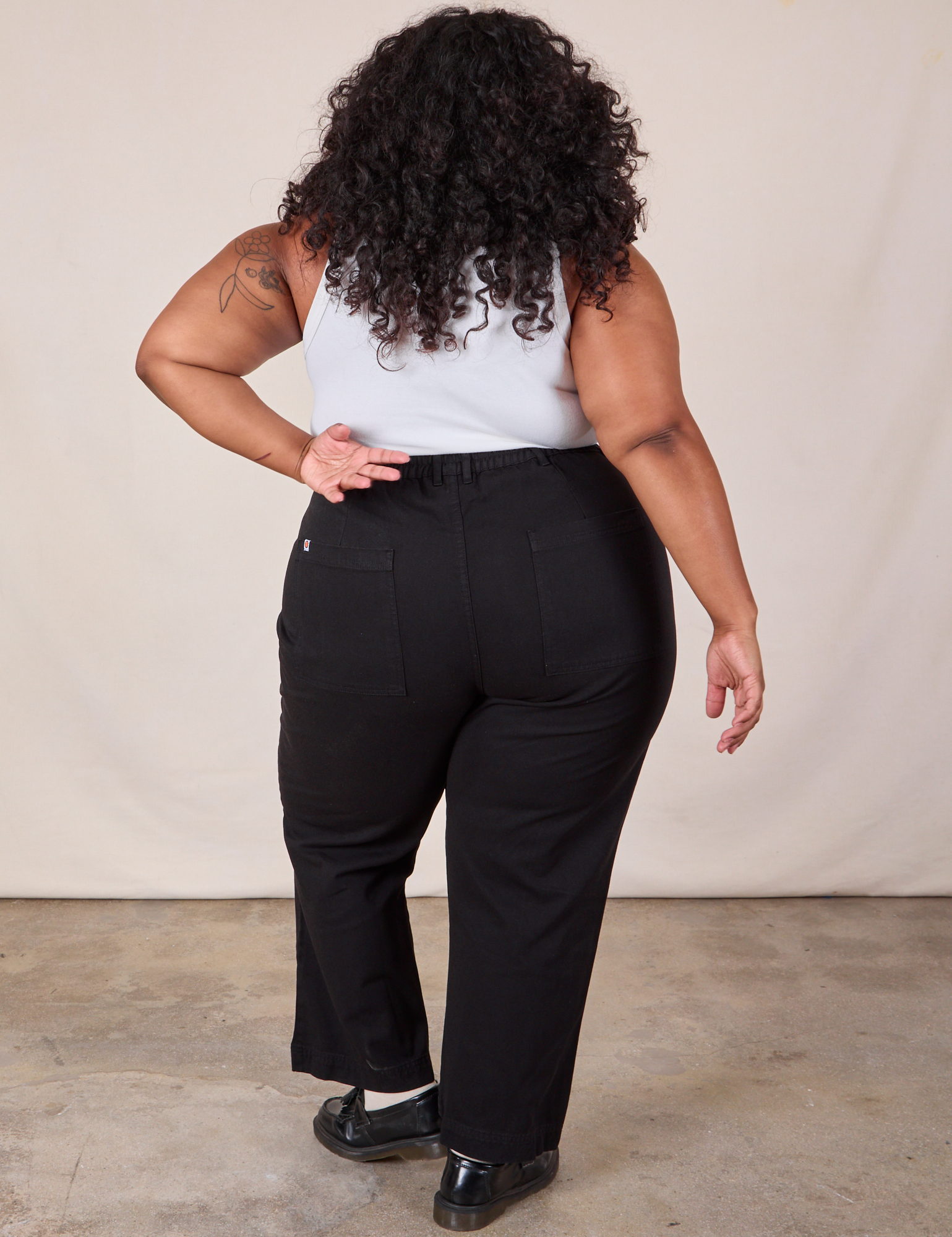 Western Pants in Basic Black back view on Morgan