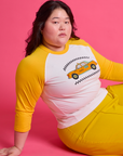 Taxi Raglan Tee in Toronto worn by Ashley