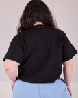 Cropped Burly Tee in Basic Black back view on Ashley
