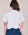 Cropped Burly Tee in Vintage Tee White back view on Alex