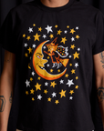 Front close up of Vintage Tee in Moon & Witch on Anthony