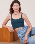 Alex is wearing Cropped Cami in Lagoon