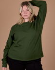 Long Sleeve Burly Tee in Evergreen on Lish