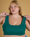 Contrast Stitch Mini Tank - Hunter Green