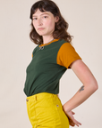 Mismatched Tee - Green & Mustard