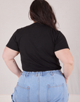 Organic Vintage Tee in Basic Black back view on Ashley