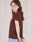 Organic Vintage Tee in Fudgesicle Brown side view on Hana