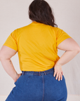 Organic Vintage Tee in Sunshine Yellow back view on Ashley