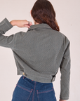 Mechanic Jacket in Vintage Tan back view on Alex