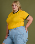 Vintage Ringer Tee - Sunshine Yellow