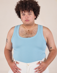 Tank Top in Baby Blue on Miguel
