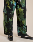Magic Waters Drop Pocket Pants in Green Pool pant leg close up on Demi