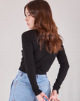 Wrap Top in Basic Black back view on Hana