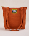 Over-Shoulder Zip Mini Tote in Burnt Terracotta