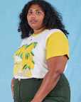 Anniversary Tee in Lemon side view on Morgan