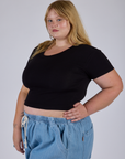 Cropped Baby Tee - Basic Black