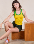 Alex is wearing Colorblock Cropped Tank in Golden Yellow