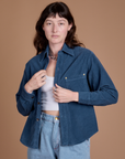 Cropped Corduroy Overshirt - French Blue