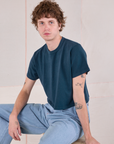 Cropped Burly Tee in Lagoon worn by Quinn