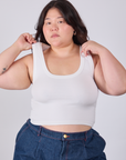 Cropped Tank Top in Vintage Tee White on Ashley