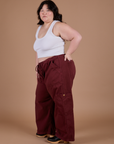 Drop Pocket Cargo Pants - Red Wine
