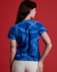 Chain Link Vintage Tee in Royal Blue back view on Alex