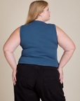 Muscle Tee in French Blue back view on Juliet