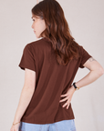 Organic Vintage Tee in Fudgesicle Brown back view on Hana