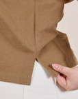 Pantry Button-Up in Desert Brown side vent close up