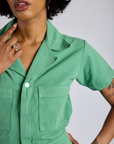 Short Sleeve Jumpsuit - Seafoam Green