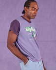 Vintage Tee in Grape Soda side view on Jerrod
