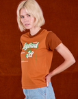 Vintage Tee in Orange Soda side view on Madeline